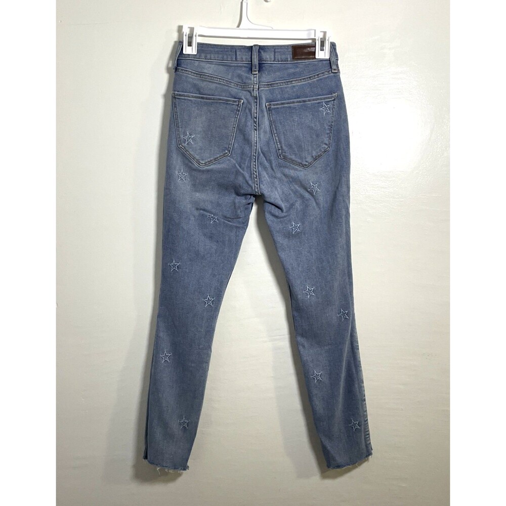 Hollister Women's Curvy High Rise Cropped Skinny Jeans Size 26  Stars Embroidery - Picture 2 of 8